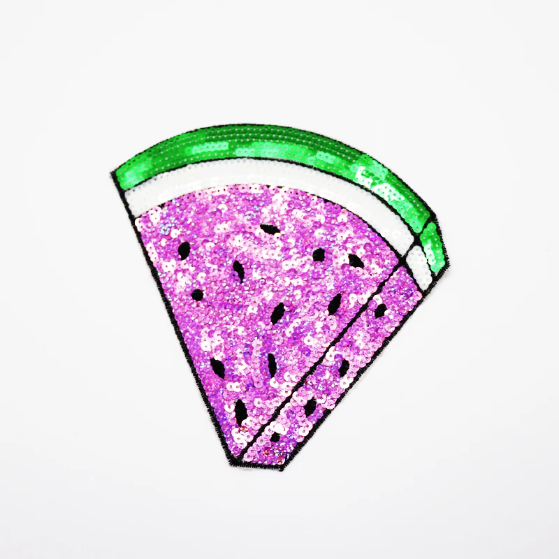 Factory Custom Chenille Patches Custom Ironing Embroidery Chenille Watermelon Sequins Ironing Patches