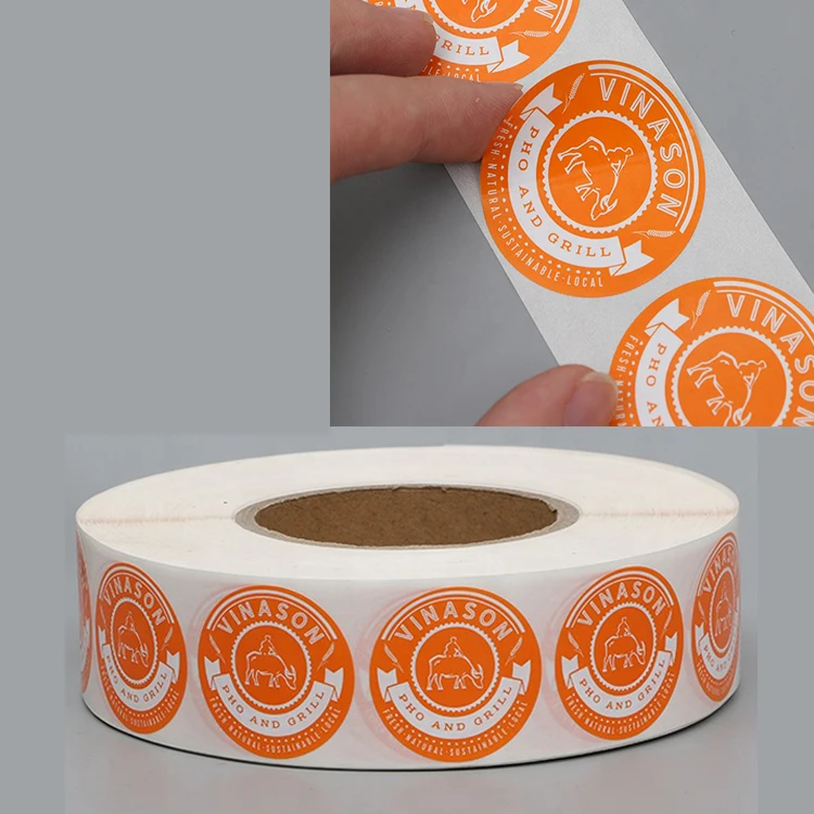 Cheap Self Adhesive Coated Paper Sticker Custom Private Logo Round Food Container Labels