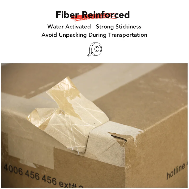 Custom packing water gum activated kraft paper tape of PaperEZ
