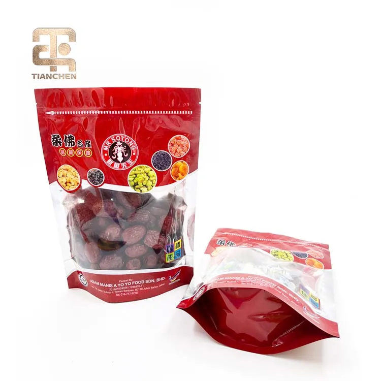 China Supplier Custom Design Printing Resealable Aluminum Foil Stand Up Pouches With Zipper For Food Packaging
