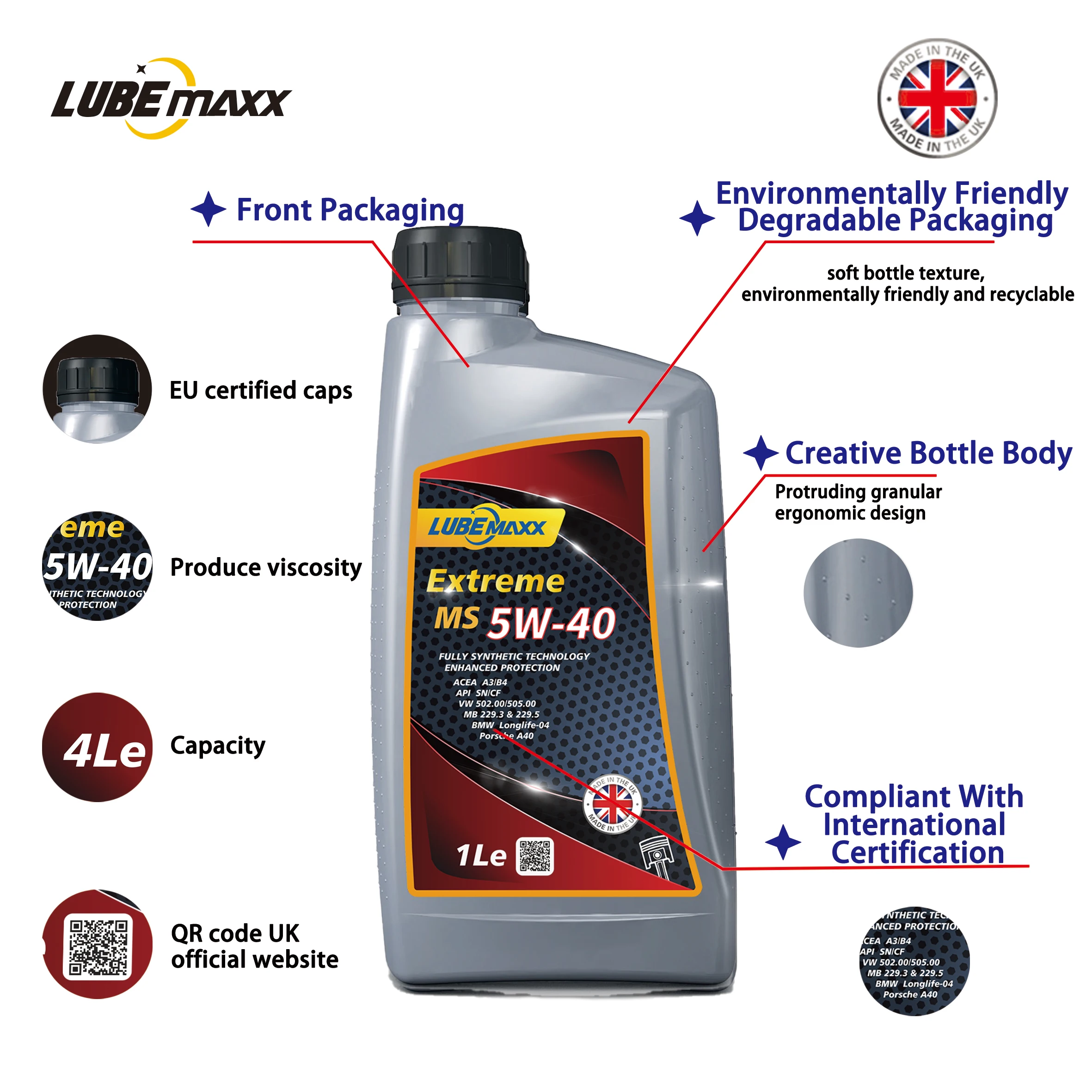 Extreme MS SAE 5W40  motor oil fully synthetic engine oil