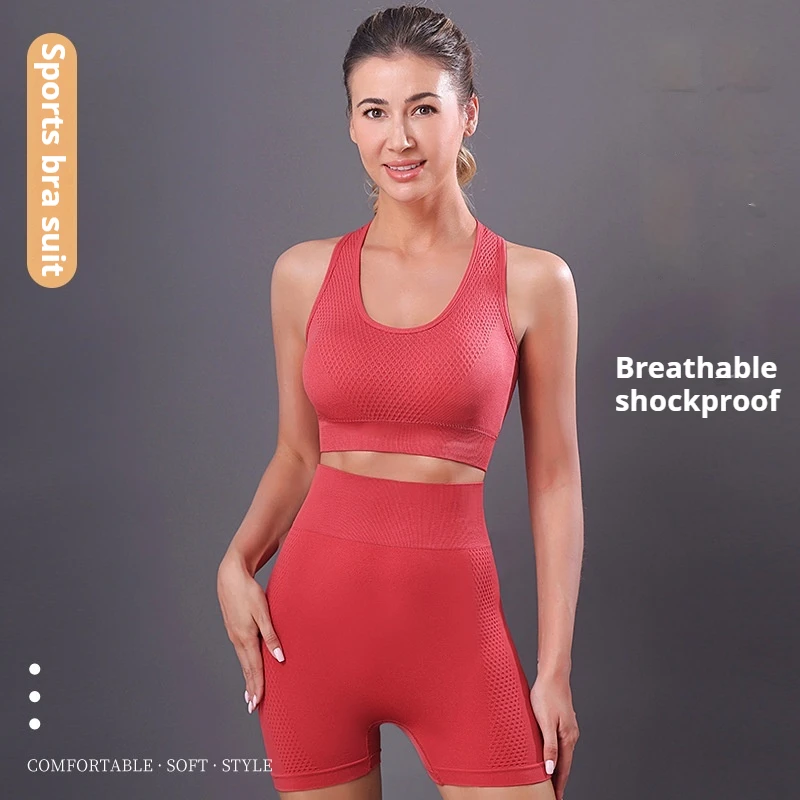 hot sale 2 Piece Set Women Gym Sports Bra Two Piece Outfits Set Gym Fitness Yoga bra Seamless women yoga set