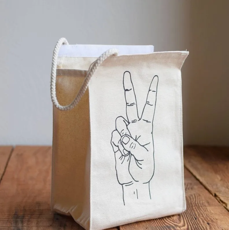 Waterproof Thermal Tote Cotton Waxed Canvas Lunch Bag