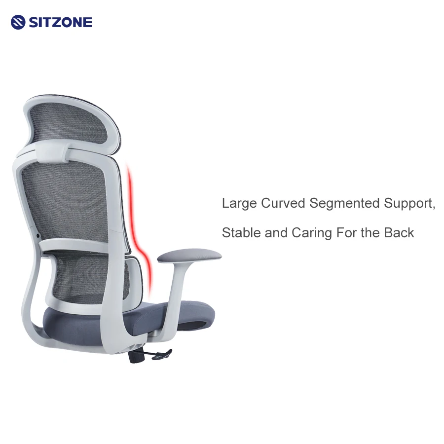 Sitzone New Director High Back Ergonomic Breathable Mesh Office Chair Swivel Office Adjustable Work Staff Chair