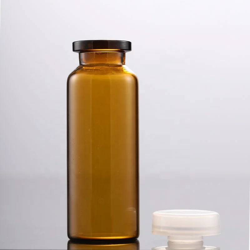 Hot Sale Amber Injection Vial 3CC Medicine Glass Bottle With Clear White Cap