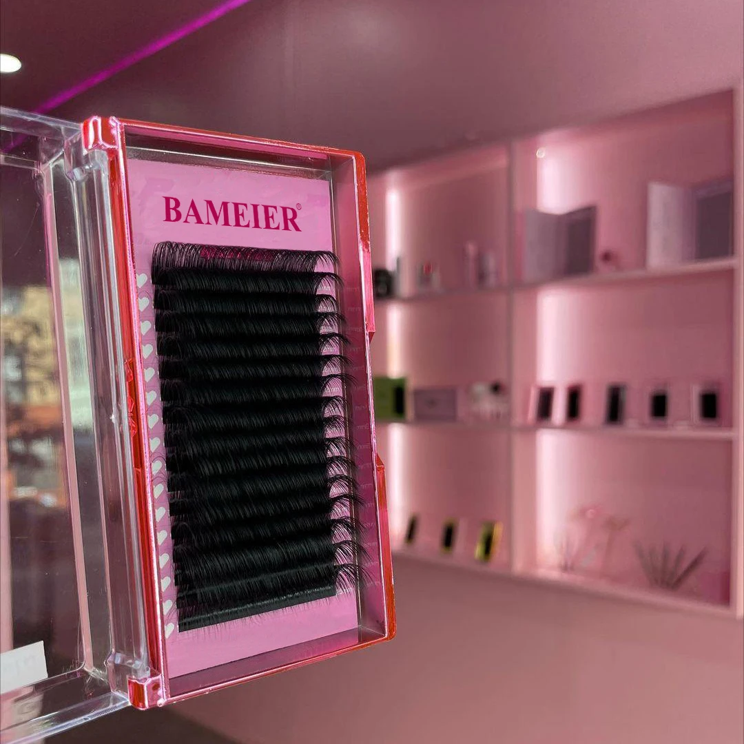 Handmade Black 0.05mm 0.07mm KOREA PBT Fiber C CC D DD Curl Mix Length one second lash easy fan eyelashes extension