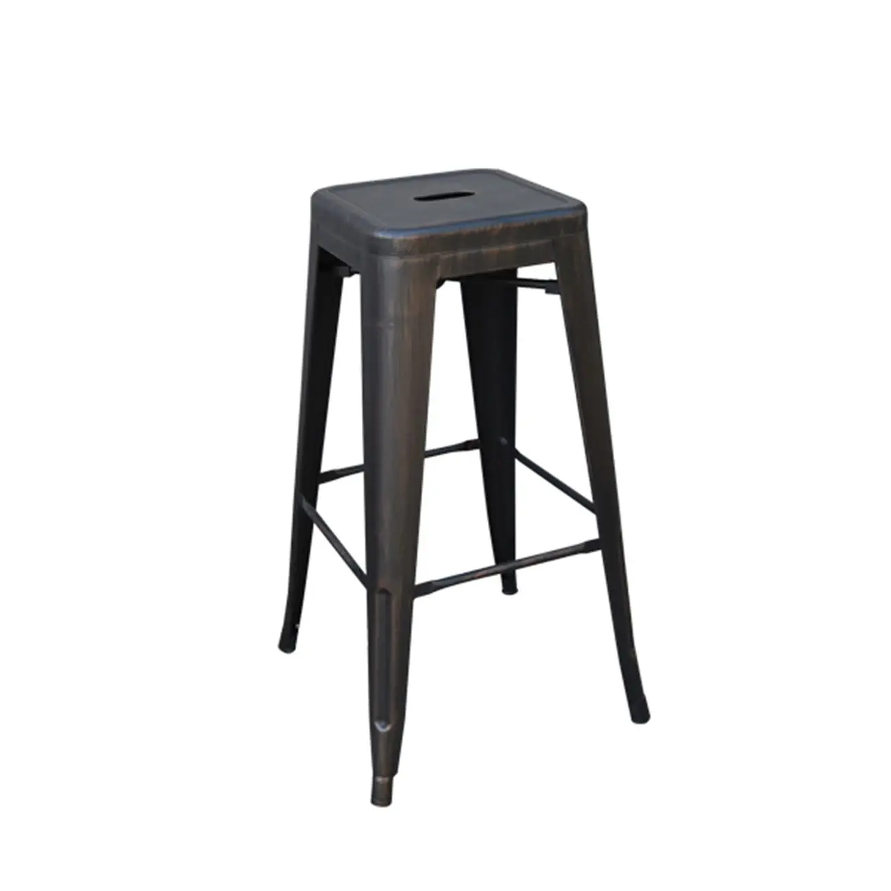 Factory Price China Powder Coated Frame Low Back Stackable iron metal Bar Stool for Restaurant