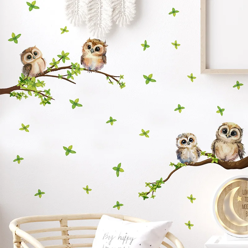 new design cartoon owl on the tree wall stickers for kids room