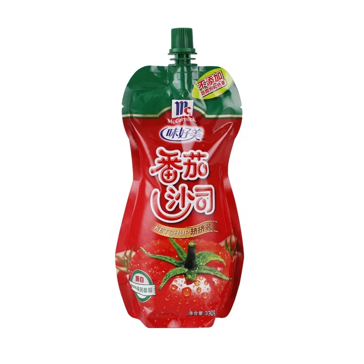 
Custom printed Standing Up Resealable aluminum laminated foil Fruit Juice Drink Doypack Spout Pouch 