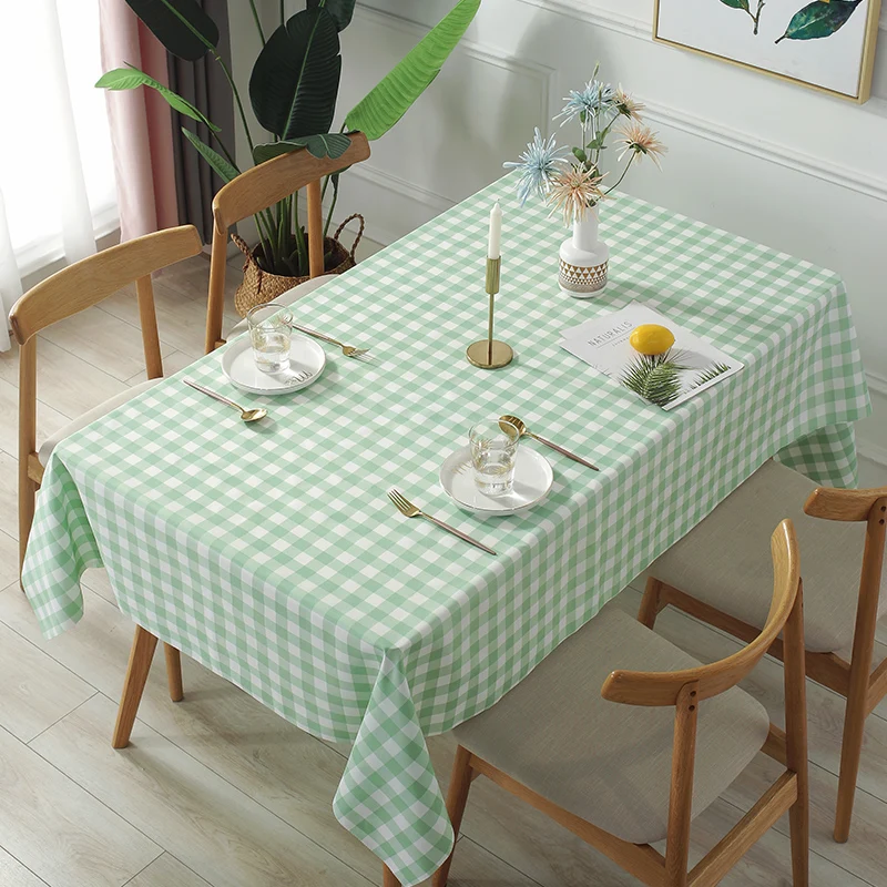 Thick Vinyl Tablecloth Waterproof Plastic PVC Rectangular Table cloth for Dining Table Pattern Grid
