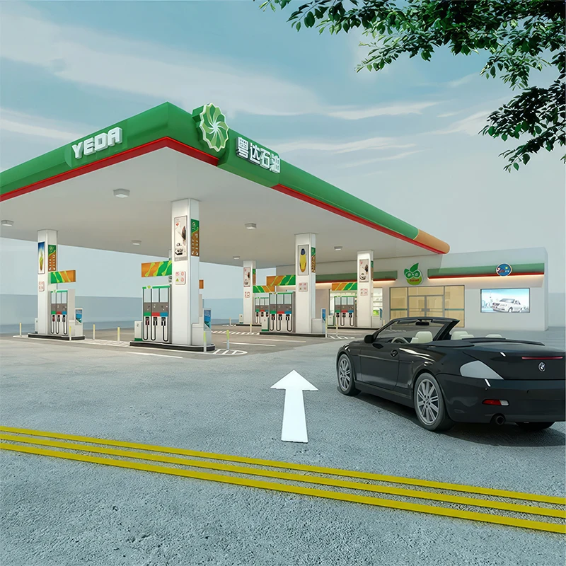 Manufacturer Gas Station  Gasoline Kiosk Aluminum Fuel Filling Station Ceiling Mini Gas Station Pylon Sign For Mall