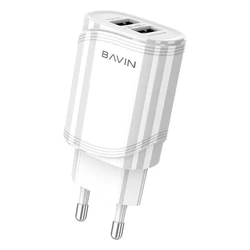 BAVIN PC391Y Factory Hot Selling Quick fast charing dual usb with cable wall phone charger for Samsung galaxy S8 S9