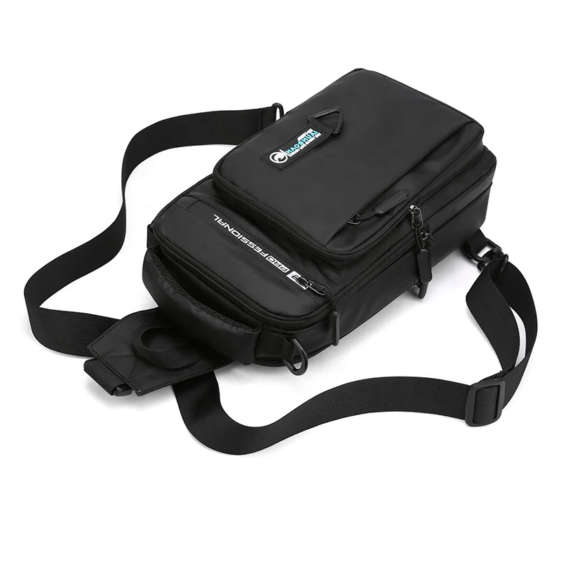 New Design Men Leisure Waterproof Chest Sling Crossbody Bag with usb