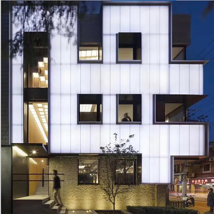 Multi colour 30MM UV coated light transmitting polycarbonate wall sheet for facade curtain