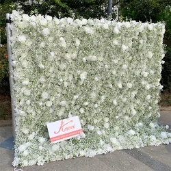 A-472 Wedding Babies Breath Floral Wall Gypsophila Wall 3D Backdrop Baby Breath Rose Roll Up Flower Wall
