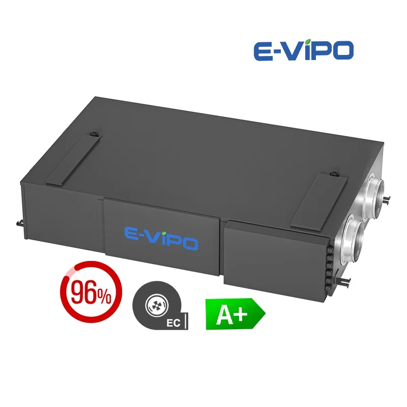 Double Flow VMC HRV Heat Recovery Ventilation Fresh Air System EC Motor Energy Recovery Recuperator ERV Mechanical Ventilator