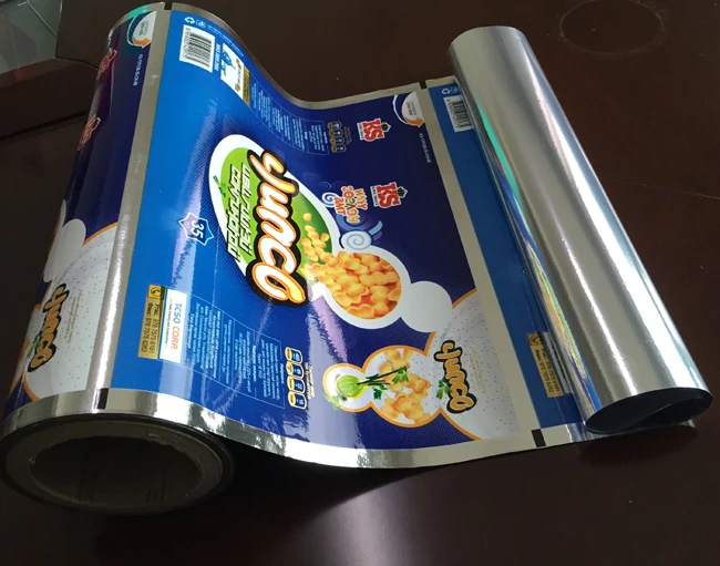 Printed flexible packaging film custom Logo printed plastic film roll for biscuit snacks packaging