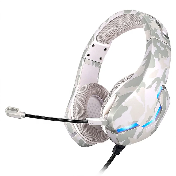 Camouflage Rgb Light Noise-canceling Microphone Wired Over-ear Headphones Gaming Headset