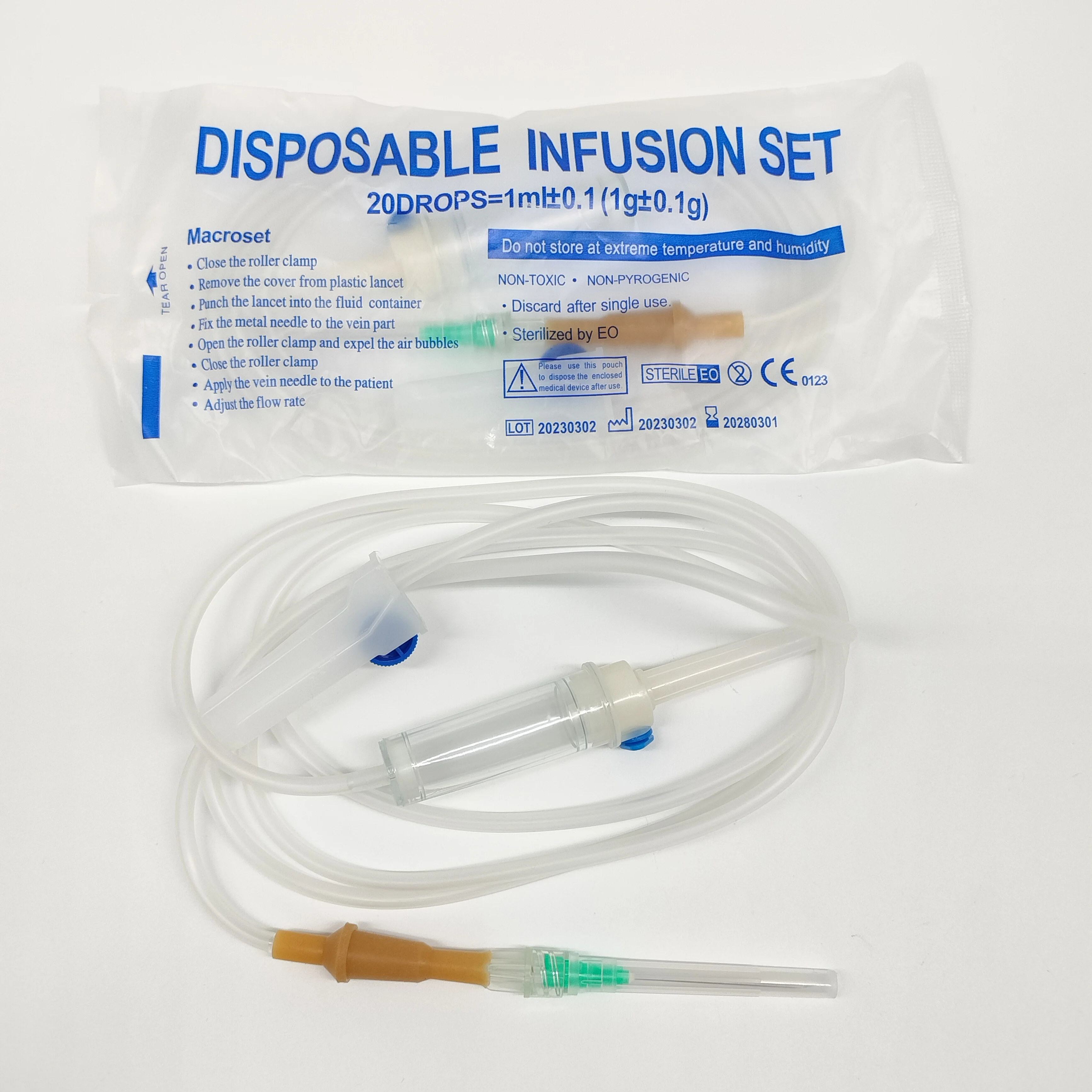 High Quality CE ISO Iv Infusion Set Children/Adult Lock/Luer Slip Transfusion Systems Disposable Infusion Set