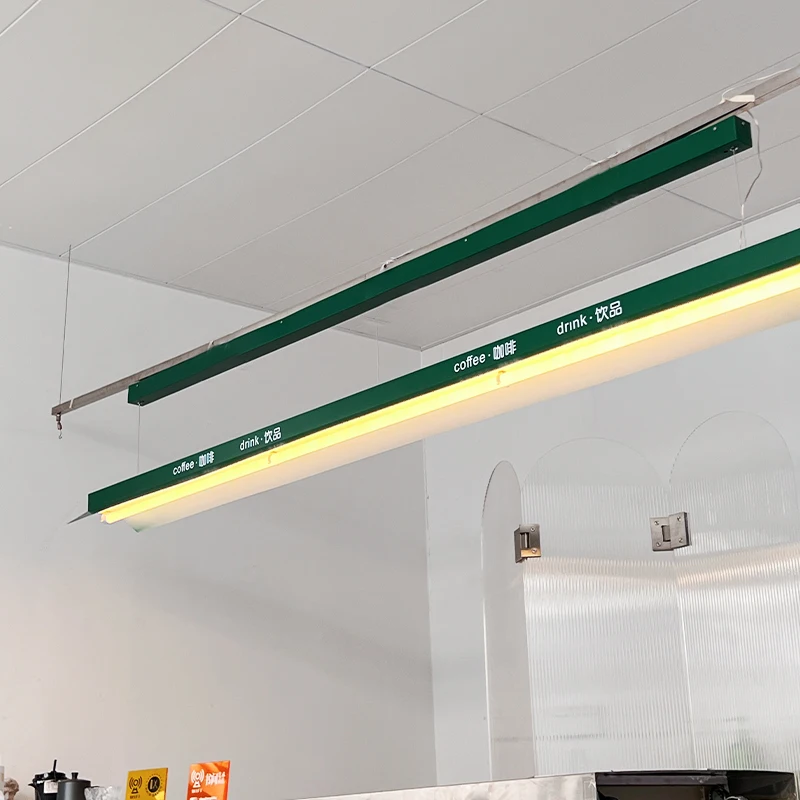 Hanging Light Box Billboard Custom Coffee Shop bar Top Light Cash Register Decorative Lighting Simple Retro Style
