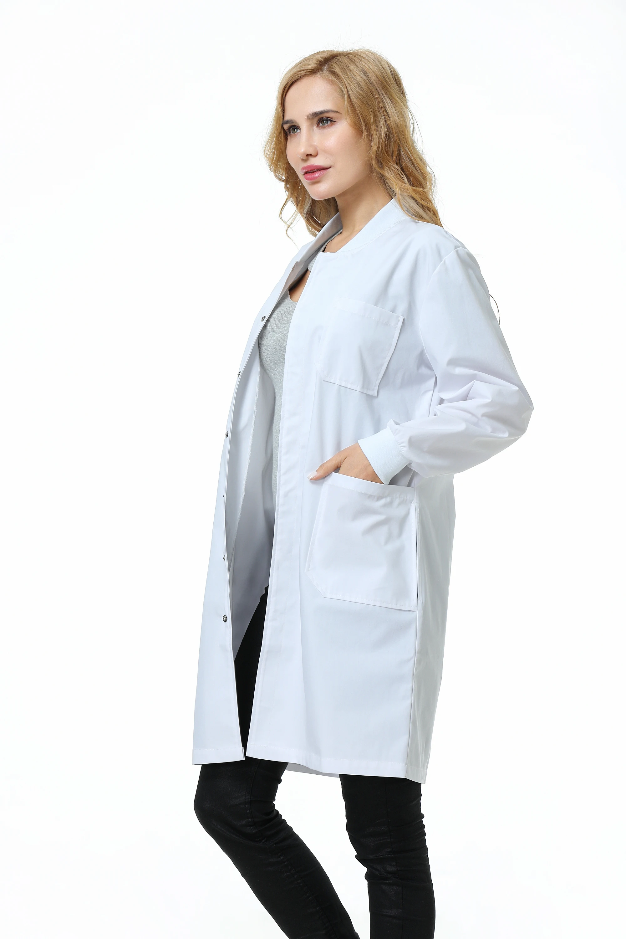 Good quality lab coat cotton-polyester white lab coat custom  medical lab coats