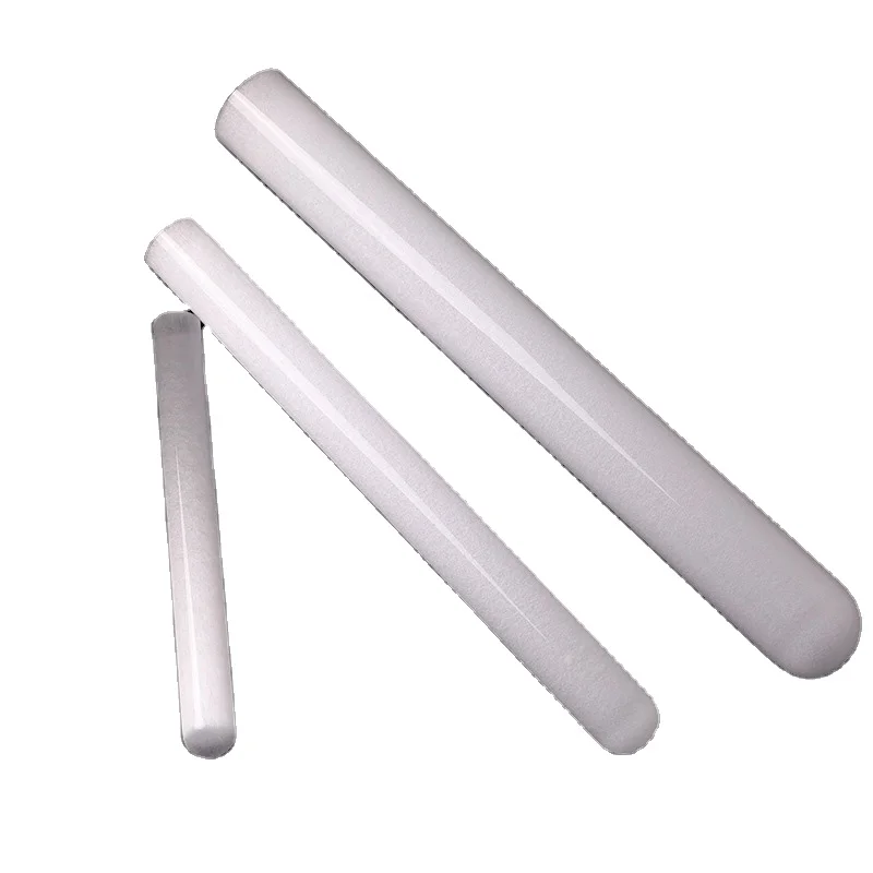  High temperature resistant frosted cream heated quartz glass tube with one end closed round
