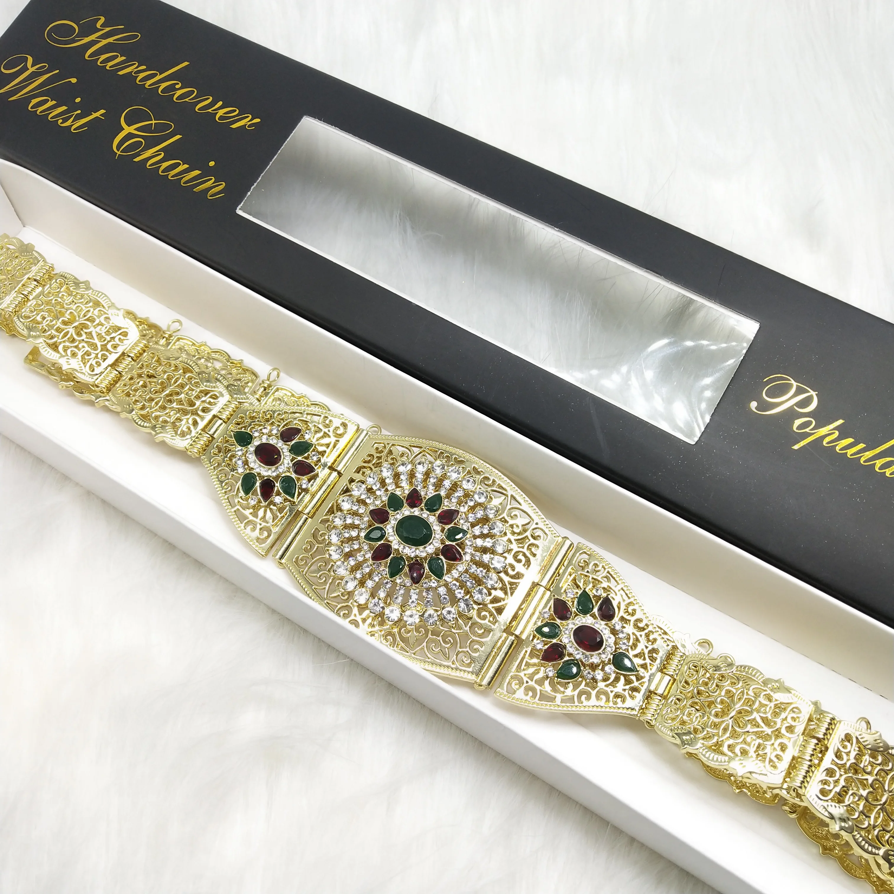 R Classic Moroccan belt wedding gown accessories Adjustable length chain is acceptable for customization