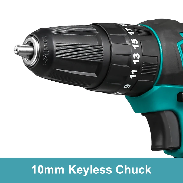 Rechargeable Lithium Battery 18V 20 Volt Cordless rechargeable battery powered drill set with 3.0A fast charger