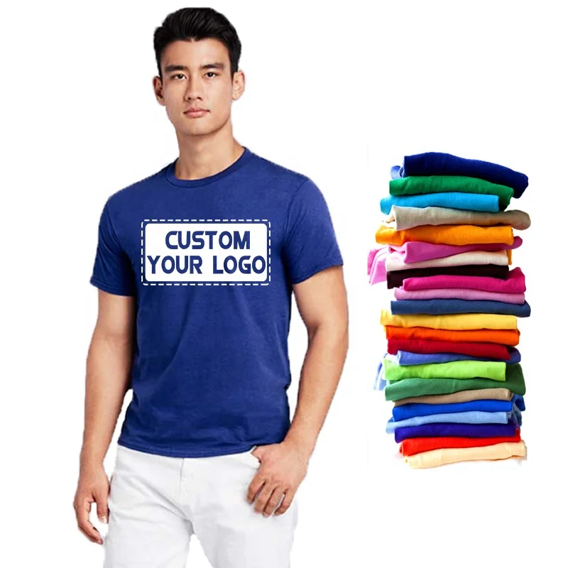 Wholesale 100% Premium Cotton T-shirt Custom Logo Print T Shirt Blank 100% Preshrunk Cotton T-shirts