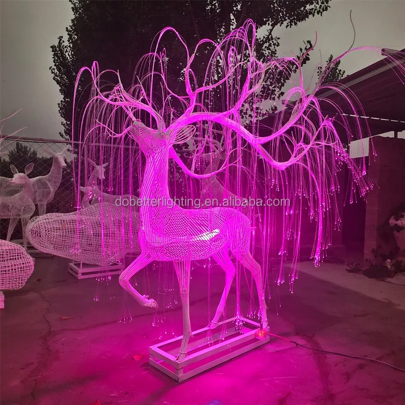 Christmas lighting optical fiber Sika deer lighting 3D motif  light  Manufacturers direct sales outdoor  park/Commercial Plaza