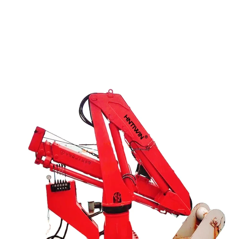 Discounted price small marine electric hydraulic knuckle boom deck crane barge for sale