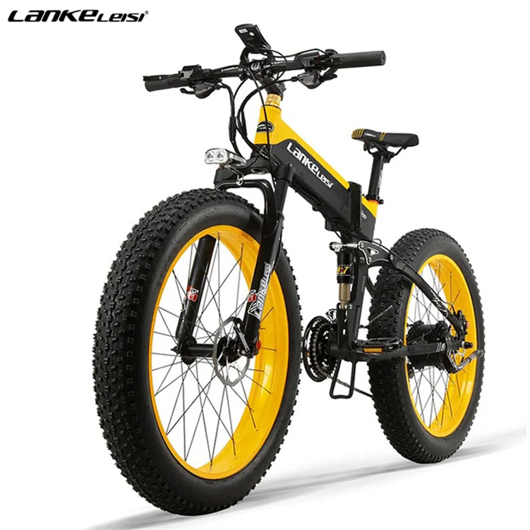 LANKELEISI T750PLUS 26 дюймов складной портативный Электрический велосипед велосипедная амортизационная вилка для велосипеда 48v14.5ah литиевая батарея 1000 Вт горный