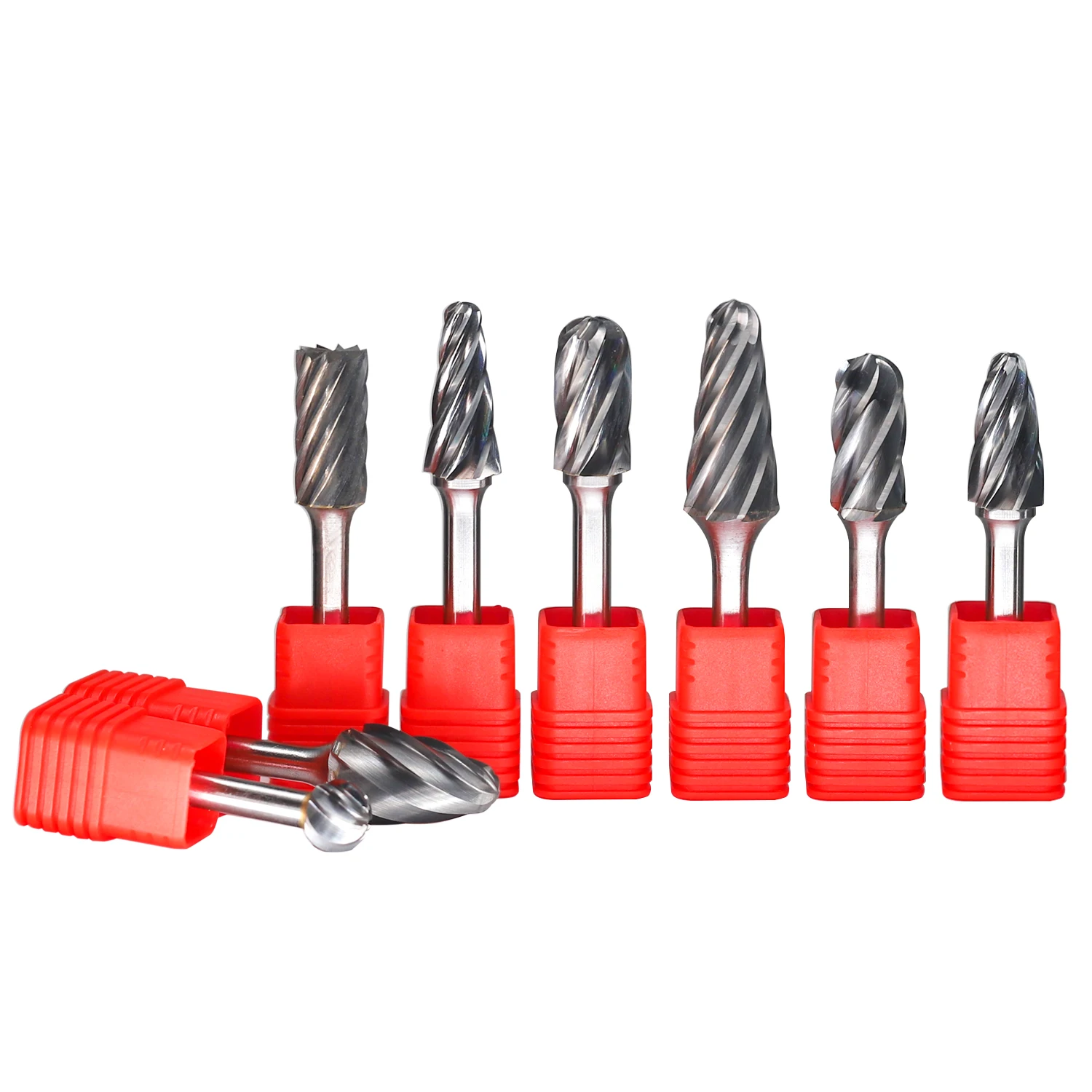 Manufacturer Carbide Burr Set for Aluminium Cut Single Cut Rotary Burr Tool Parts 6mm 1/4 inch Shank Custom Tungsten Rotary File