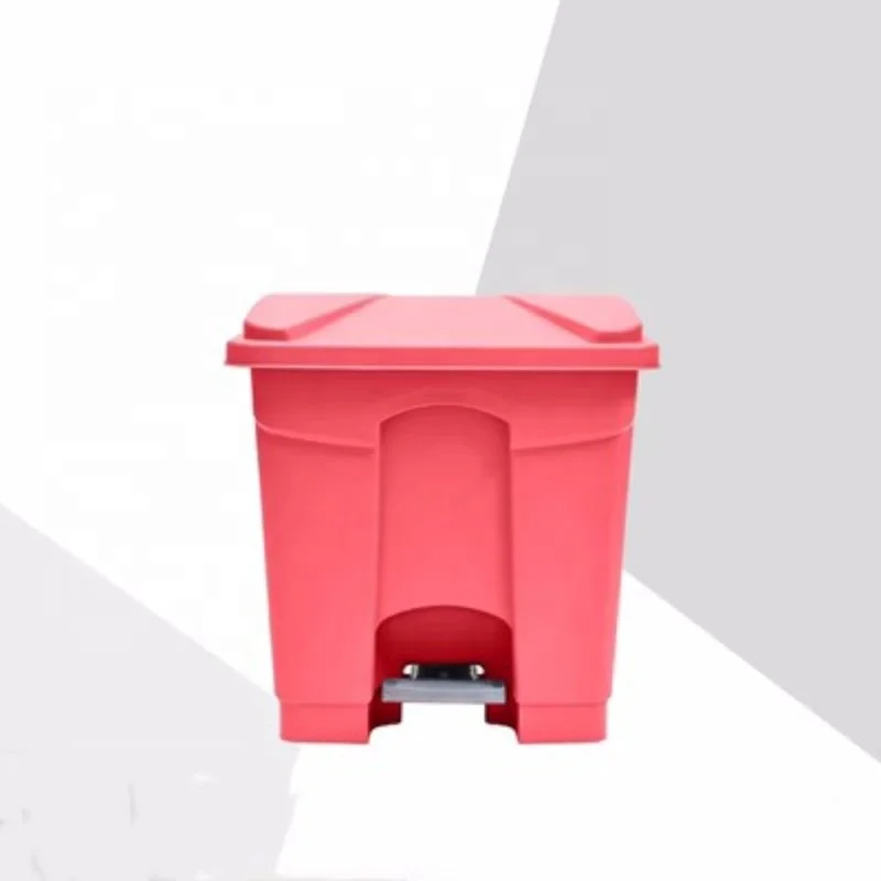 Shianku Food Grade Foot Pedal Dustbin 30L Industrial Workshop Plastic Dustbin Durable Plastic Trash Can