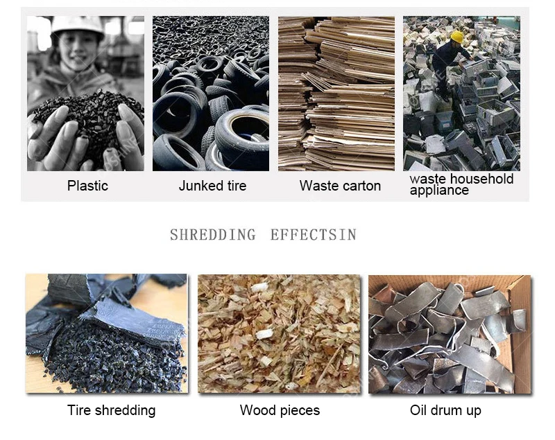 Solar panel crushing Waste Plastic Scrap Metal Recycle Crushed Tyre Shredder Machine Double Shaft Paperboard Shredder Machine