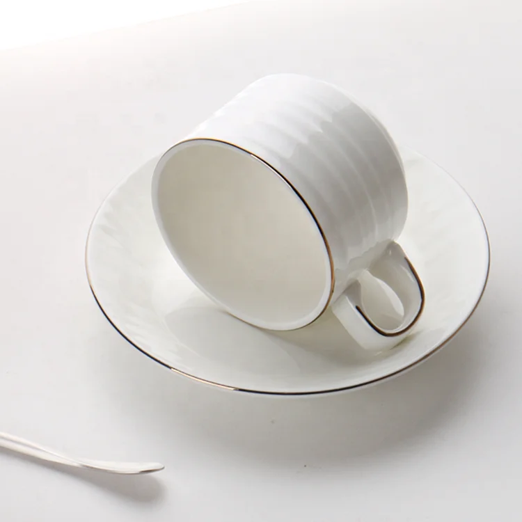 24 pcs dinnerware sets white gold rim bone china dinner set with best price