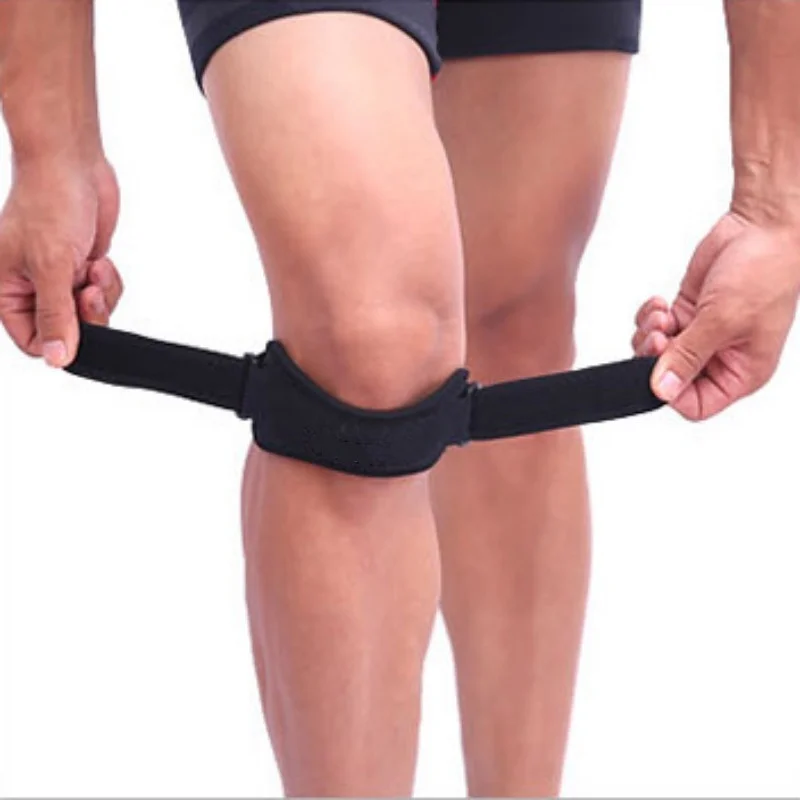 CHOOUYOU OEM Adjustable Silicone Knee Brace Strap Breathable Power Lifting Cushioning Pressing Sport Patella Support Knee Pads