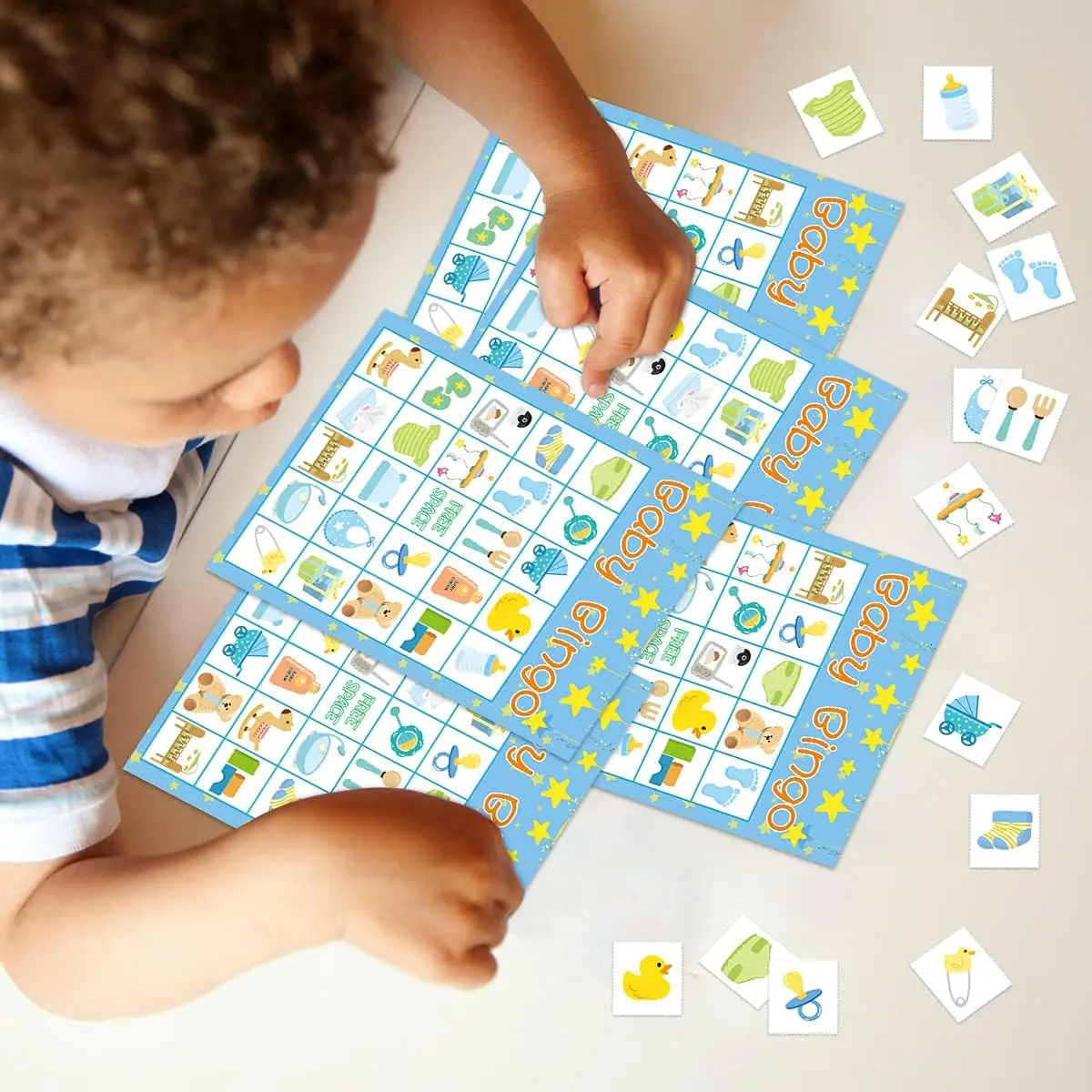 Boy Baby Shower Bingo Game - 24 Guests Party Game Supplies bingo cards
