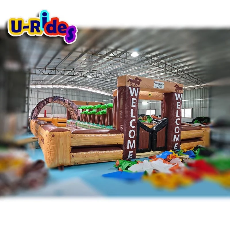 Outdoor Inflatable Horse Race Track Safe Area Air Fence for Adults and Kids Indoor Sports Game Fences for Fun and Exercise