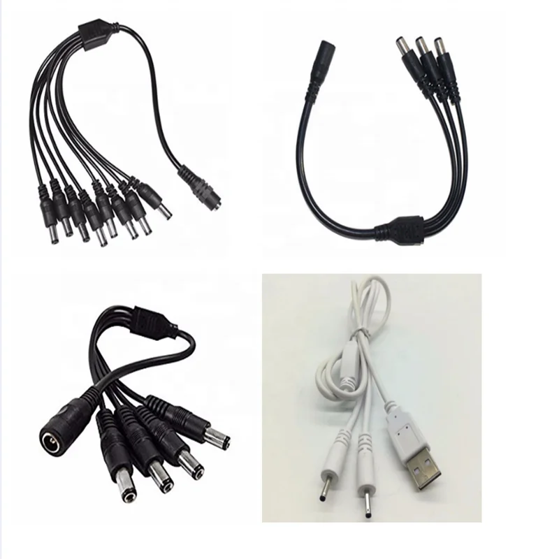 1 to 4 Splitter Cable Power Supply AC DC cables for 12V for CCTV System Camera