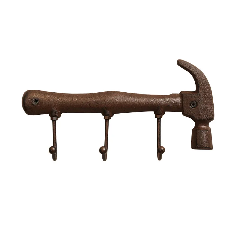 Novelty retro eco-friendly hammer shape hooks for decoration door hook hanger for clothes wall hooks