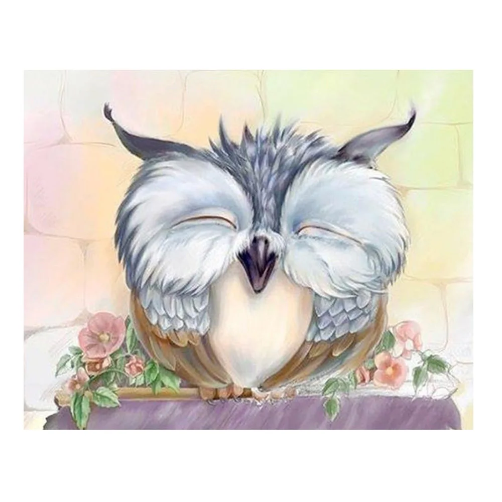 Алмазная живопись на заказ, картина с рисунком милой совы, по номерам, домашний декор
