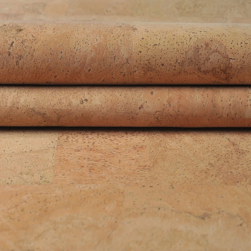 Cork Fabric with 100% Cotton Backing Eco-Friendly High Standard Natural Bronze Vegan Cork Leather