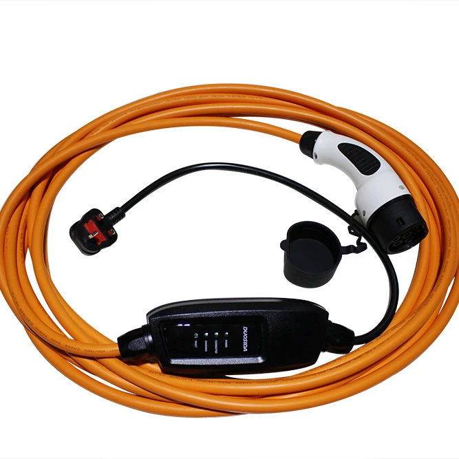 Ev factory supply type 2 ev портативное зарядное устройство с желтым концом кабеля с вилкой BS home