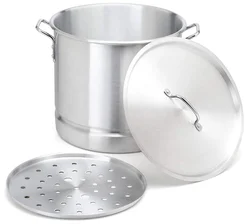Amazon Hot 4PK Aluminum Silver Pot Stock Pot Set Tamale and Steamer Aluminum Turkey Stock pot