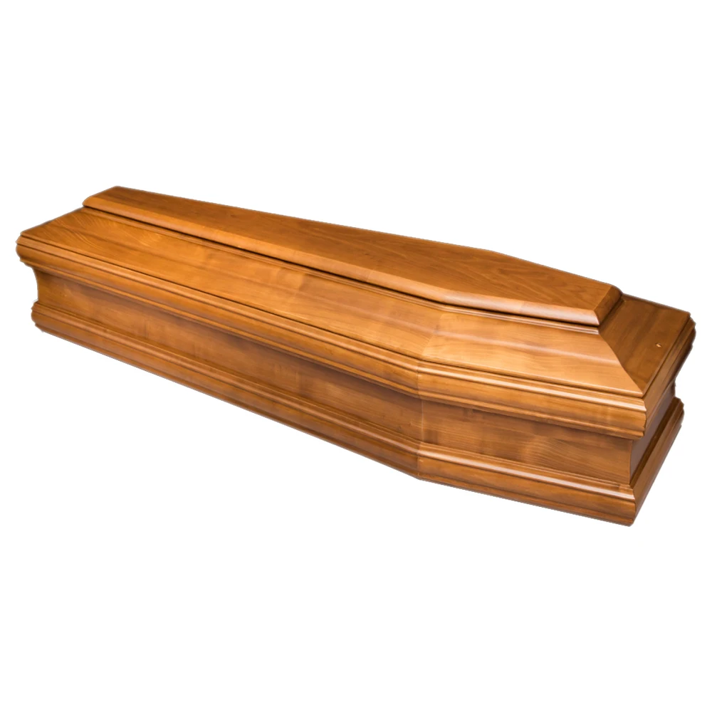 Russian style high quality Paulownia wooden coffin with custom carved patterns Coffins