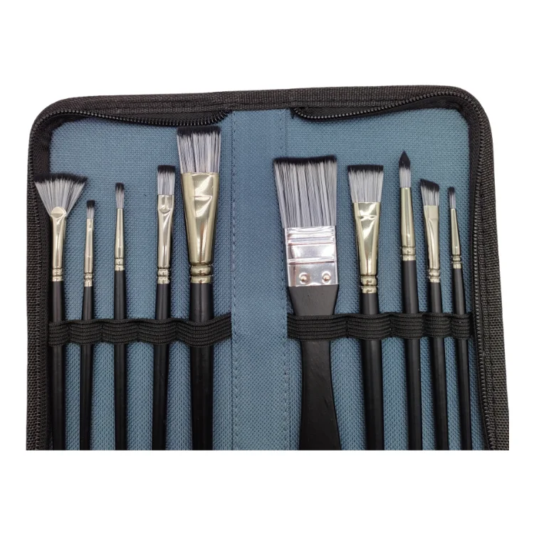 10Pcs Different Shape Nylon Hair Watercolor Artist Paint Brush Set For Acrylic Drawing Art Supplies