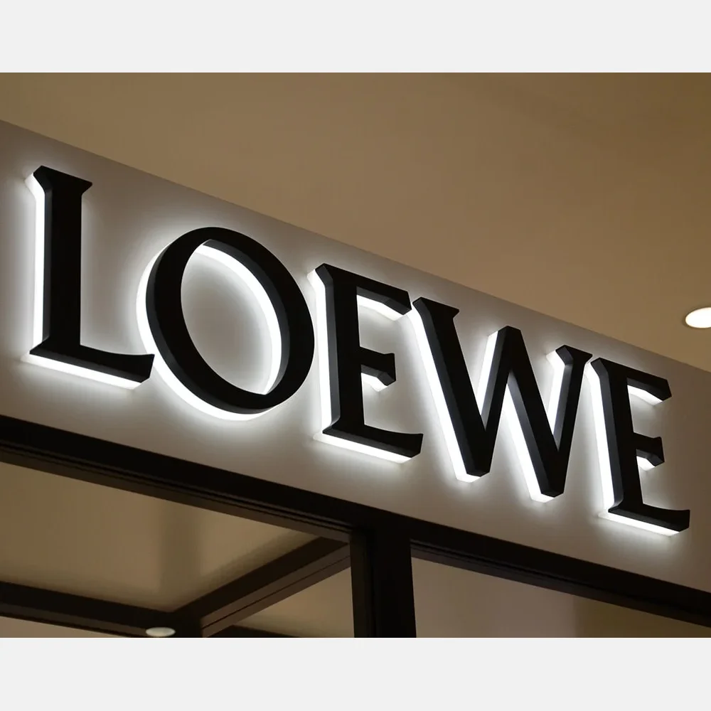 IKE Stainless Steel Illuminated Backlit Led Light 3D Letter Commercial Sign