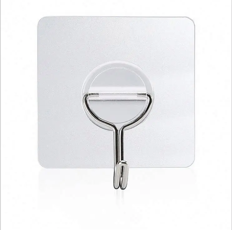 Wall Hooks 13lb Transparent Reusable Seamless Hooks Bathroom Kitchen Heavy Duty Self Adhesive Hooks