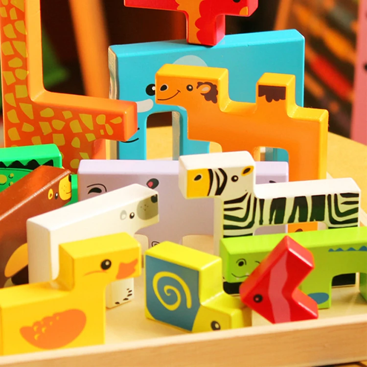 Wholesale Russian building blocks 3D cartoon animal traffic creative toys